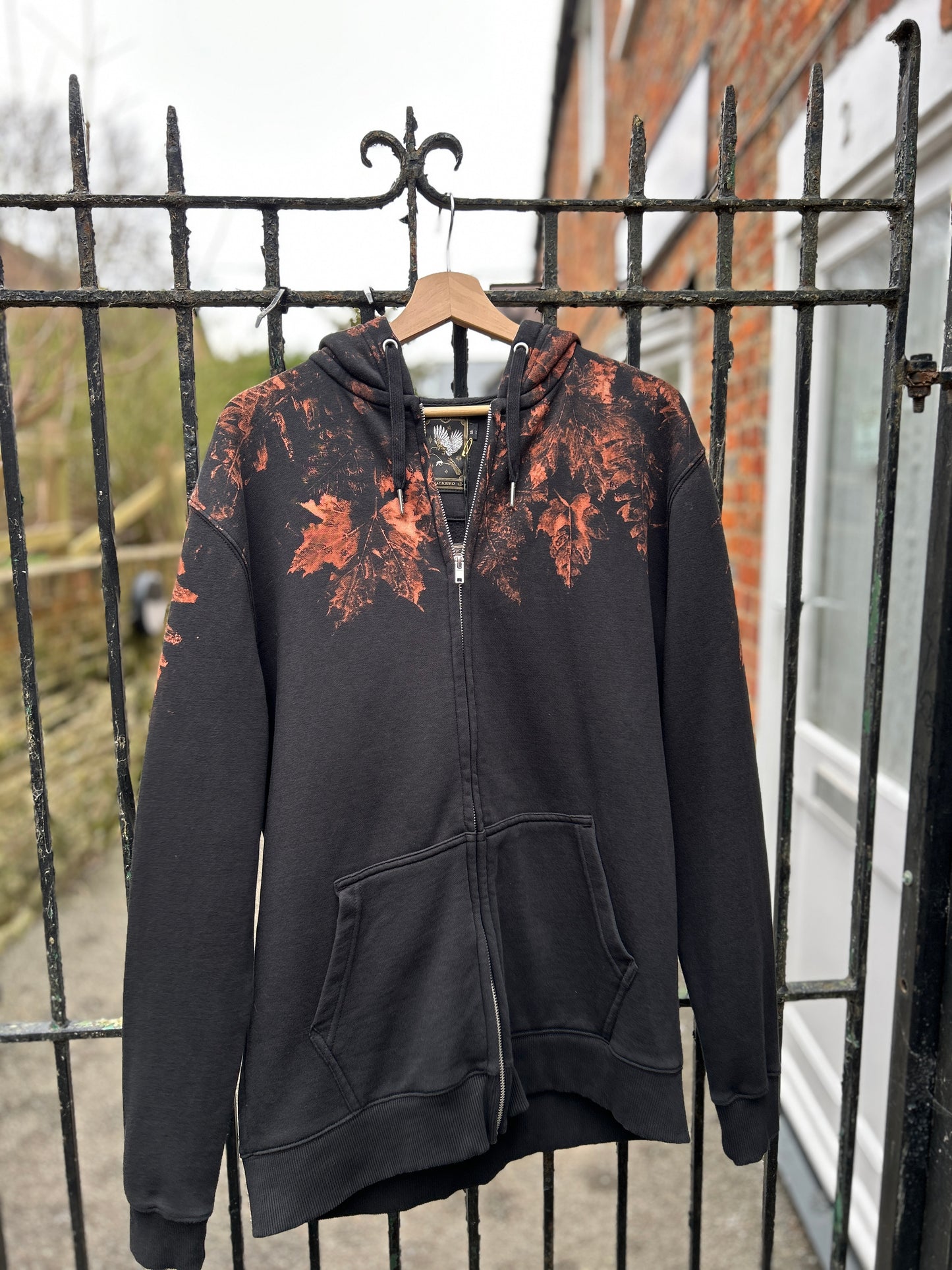 Large Bleach Zip-Up Hoodie