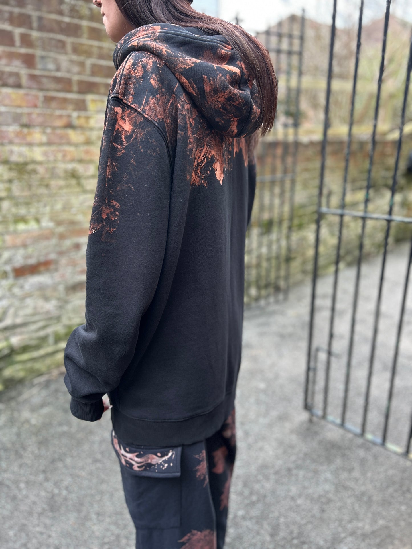 Large Bleach Zip-Up Hoodie